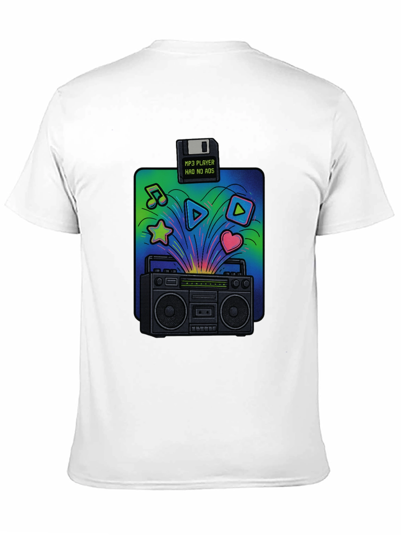 Retro Boombox T-Shirt: 80s Music Vibes