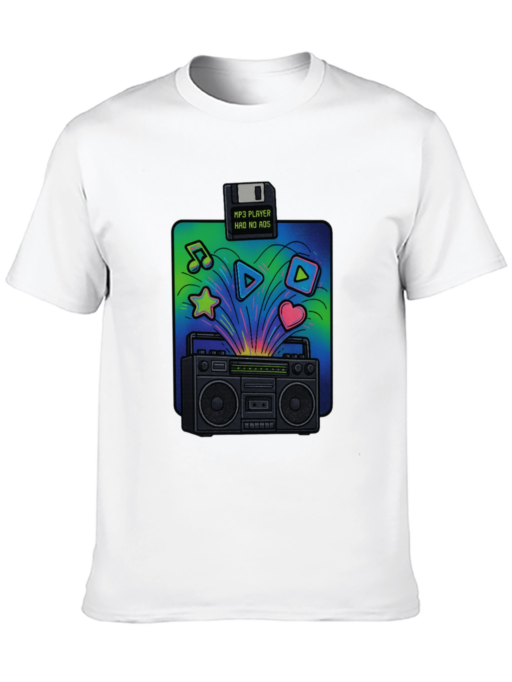 Retro Boombox T-Shirt: 80s Music Vibes
