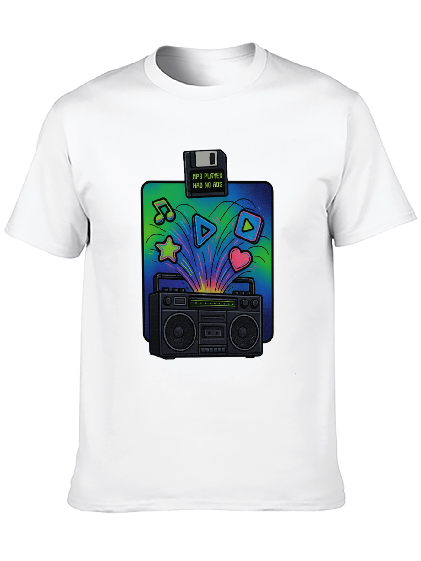 Retro Boombox T-Shirt: 80s Music Vibes