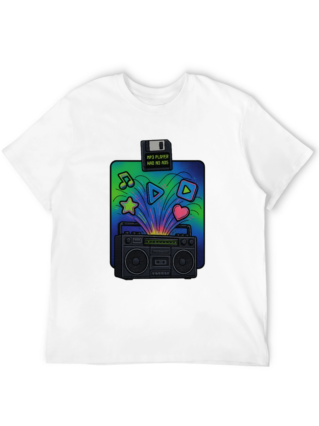 Retro Boombox T-Shirt: 80s Music Vibes