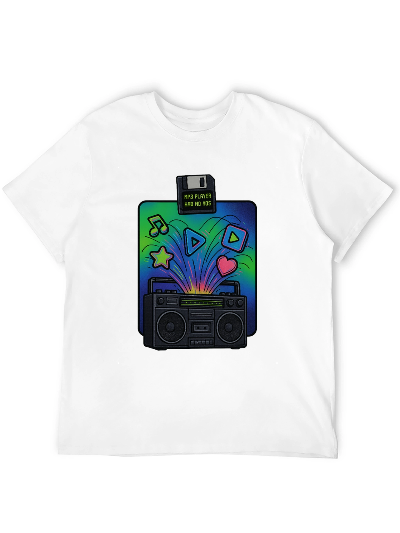 Retro Boombox T-Shirt: 80s Music Vibes
