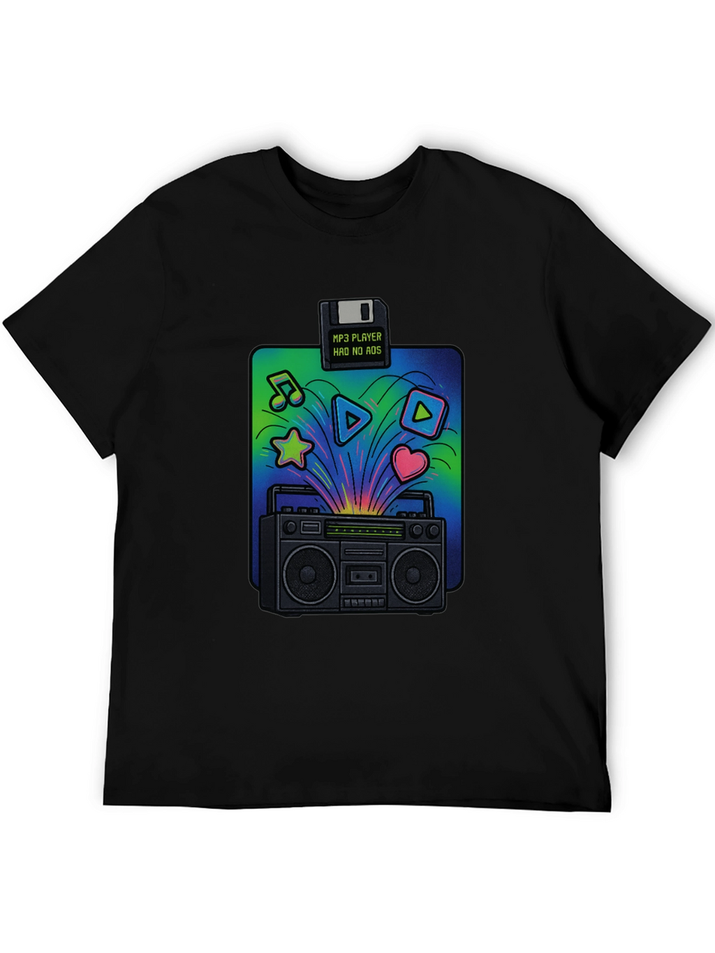 Retro Boombox T-Shirt: 80s Music Vibes
