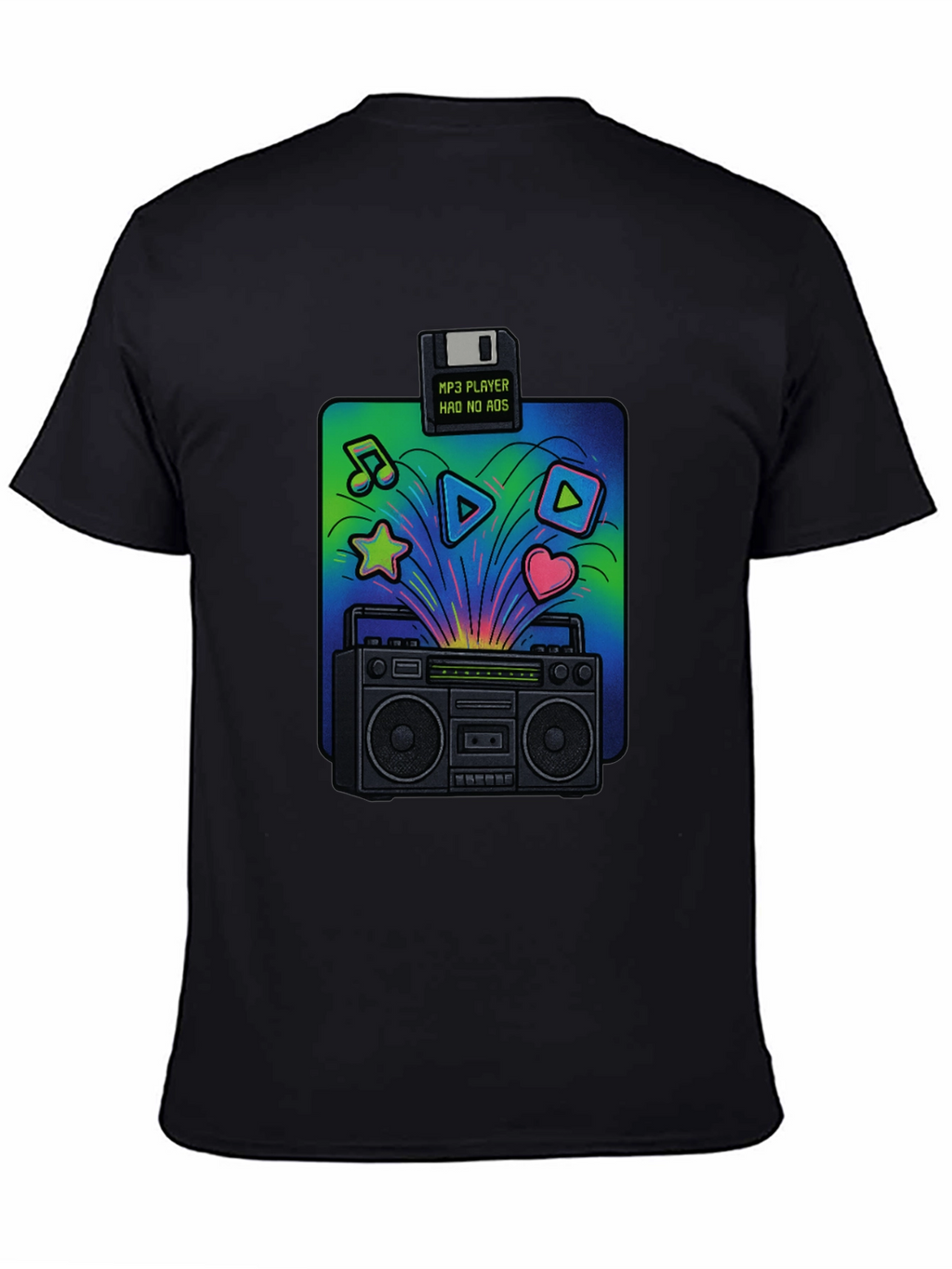 Retro Boombox T-Shirt: 80s Music Vibes