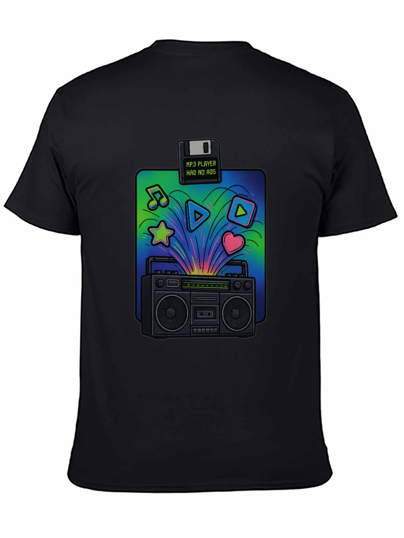 Retro Boombox T-Shirt: 80s Music Vibes