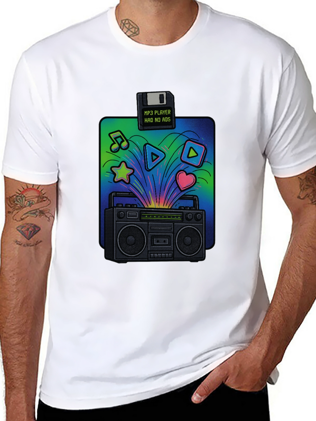 Retro Boombox T-Shirt: 80s Music Vibes