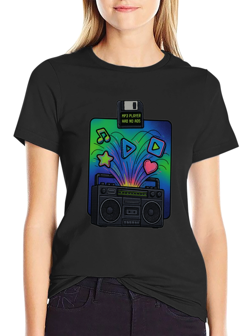 Retro Boombox T-Shirt: 80s Music Vibes