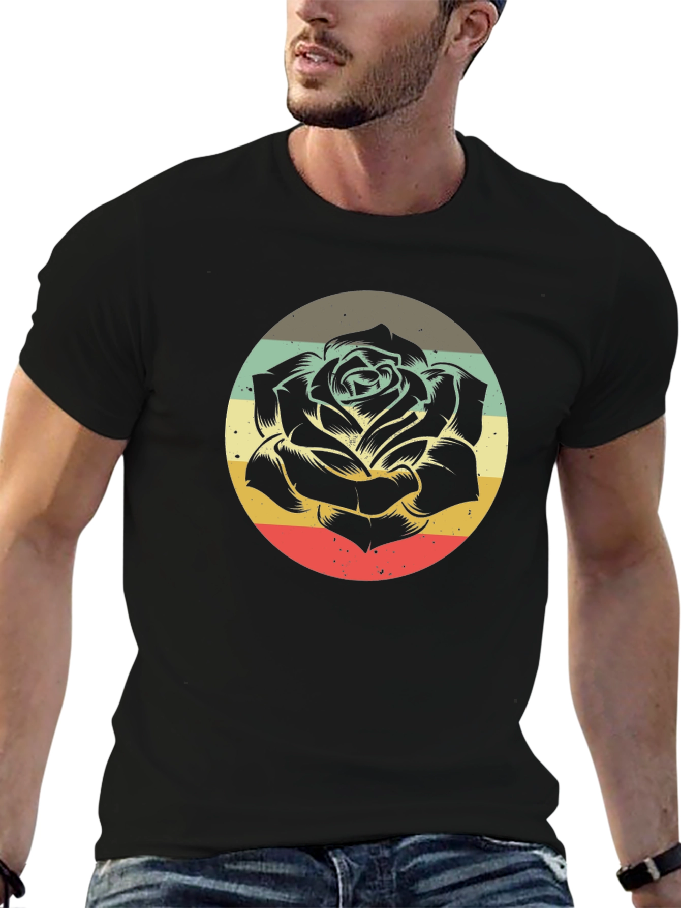 Retro Rose Graphic T-Shirt
