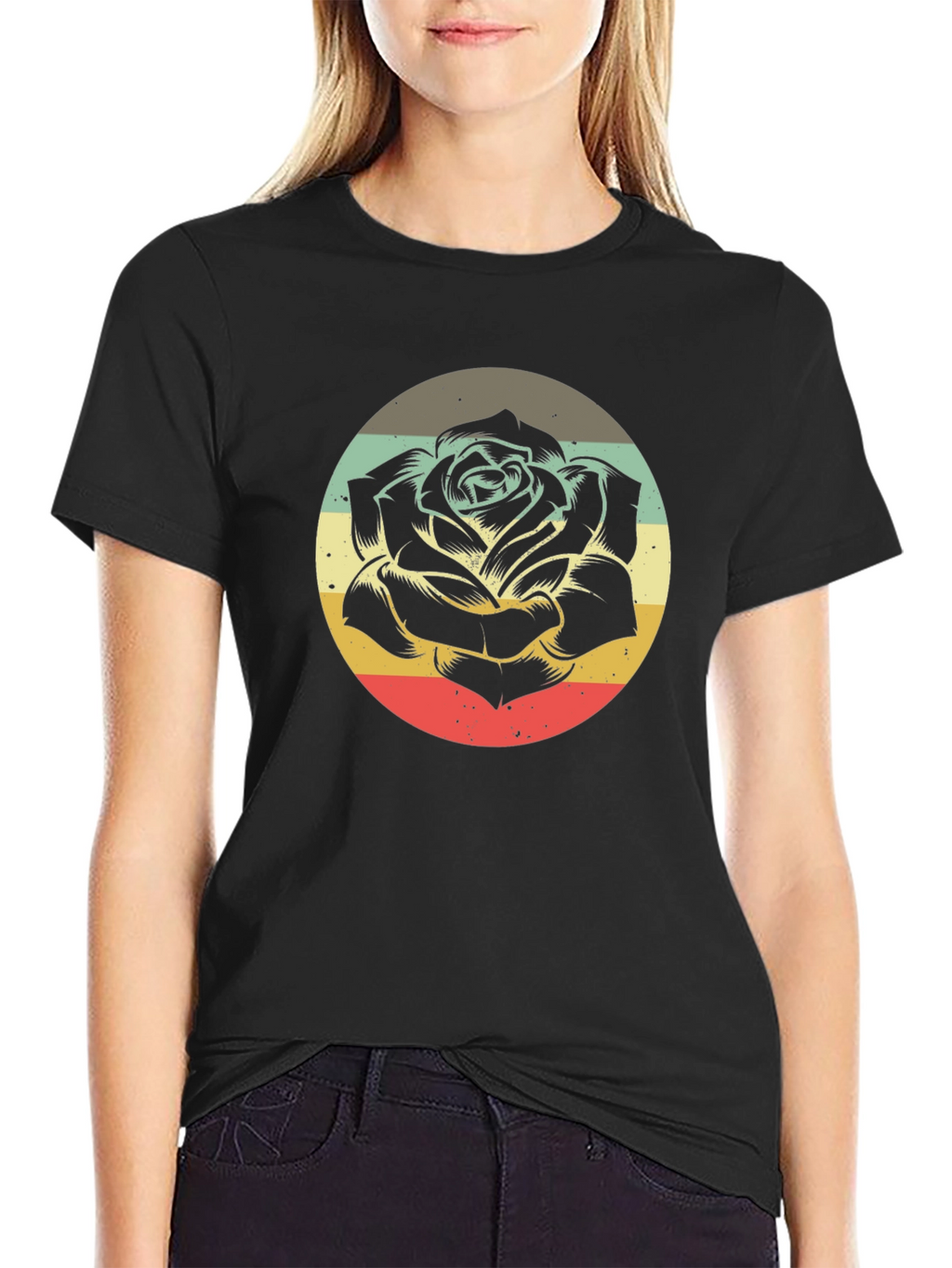 Retro Rose Graphic T-Shirt