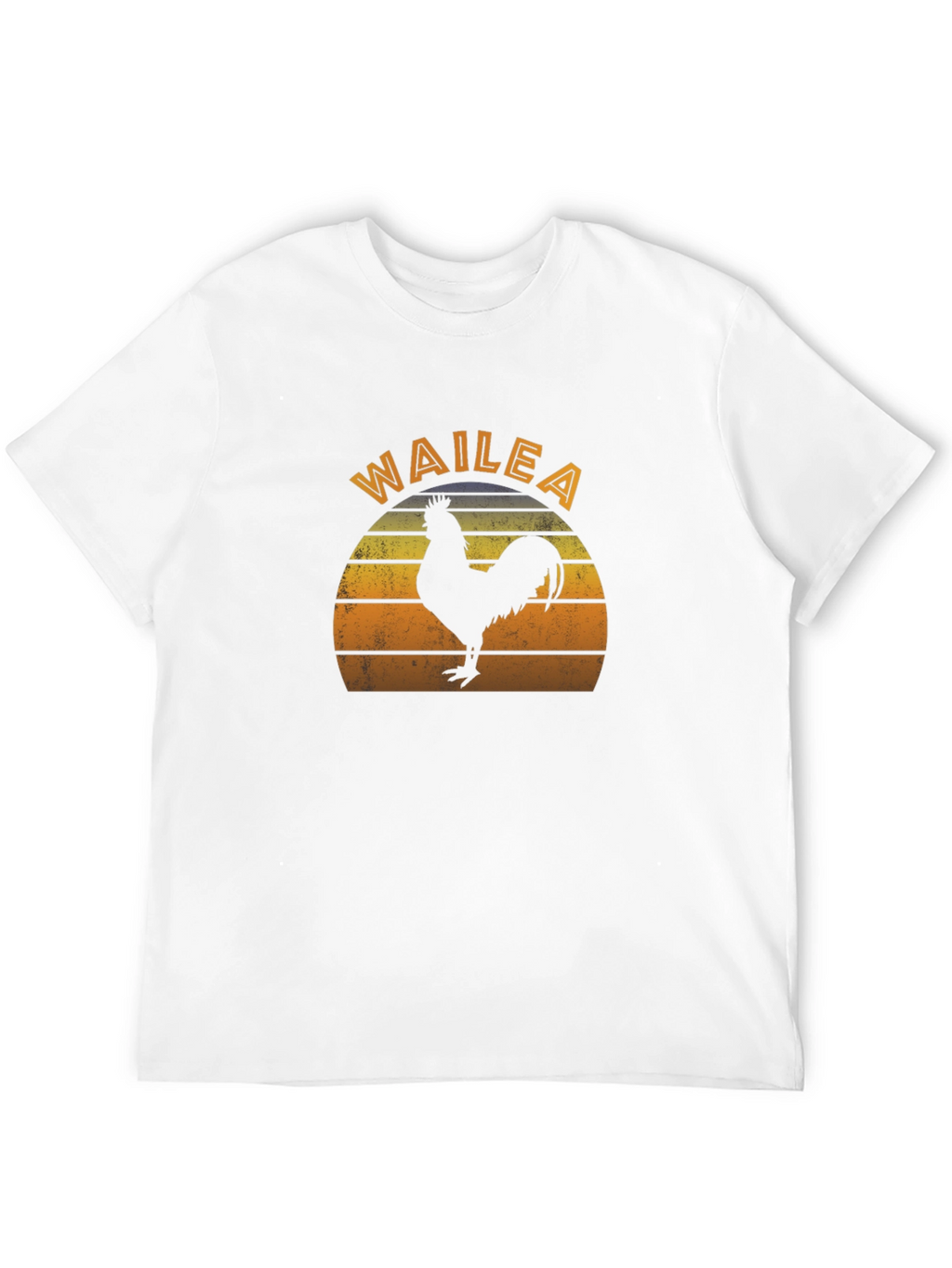 Wailea Rooster Graphic T-Shirt - Retro Sunset Design
