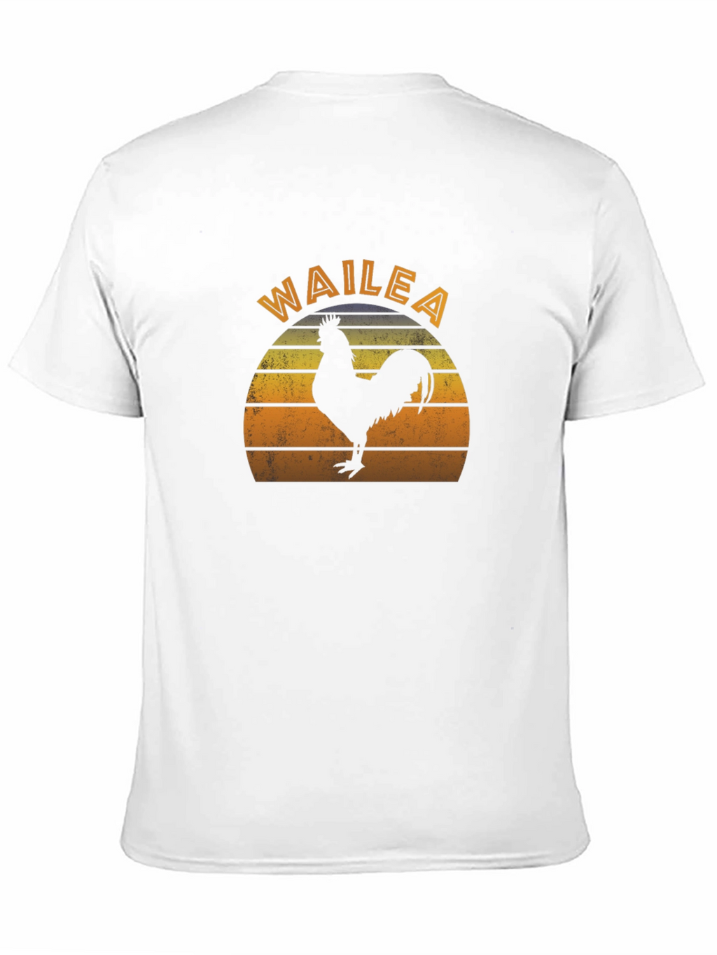Wailea Rooster Graphic T-Shirt - Retro Sunset Design
