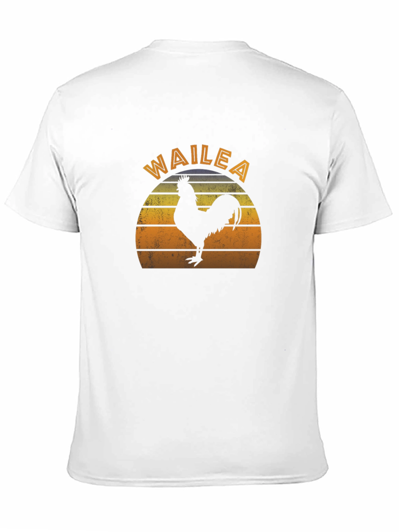 Wailea Rooster Graphic T-Shirt - Retro Sunset Design