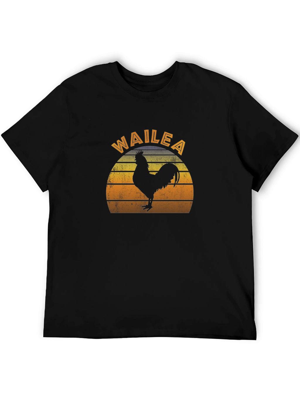 Wailea Rooster Graphic T-Shirt - Retro Sunset Design