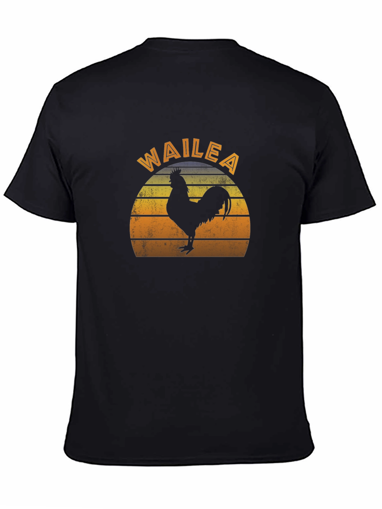 Wailea Rooster Graphic T-Shirt - Retro Sunset Design