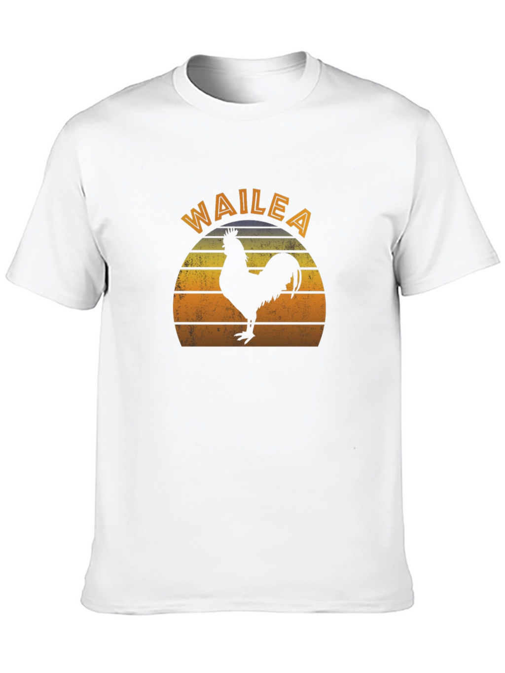 Wailea Rooster Graphic T-Shirt - Retro Sunset Design
