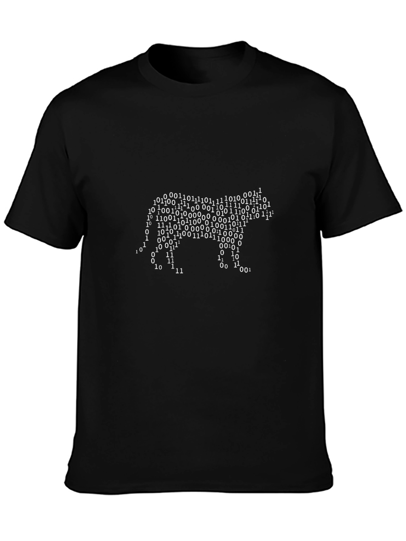 Binary Code Bear Graphic Tee - Black