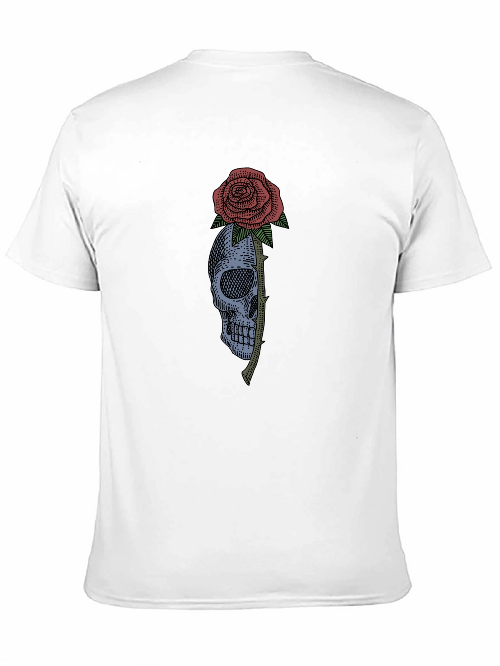 Skull & Rose Graphic Tee - Black Cotton T-Shirt