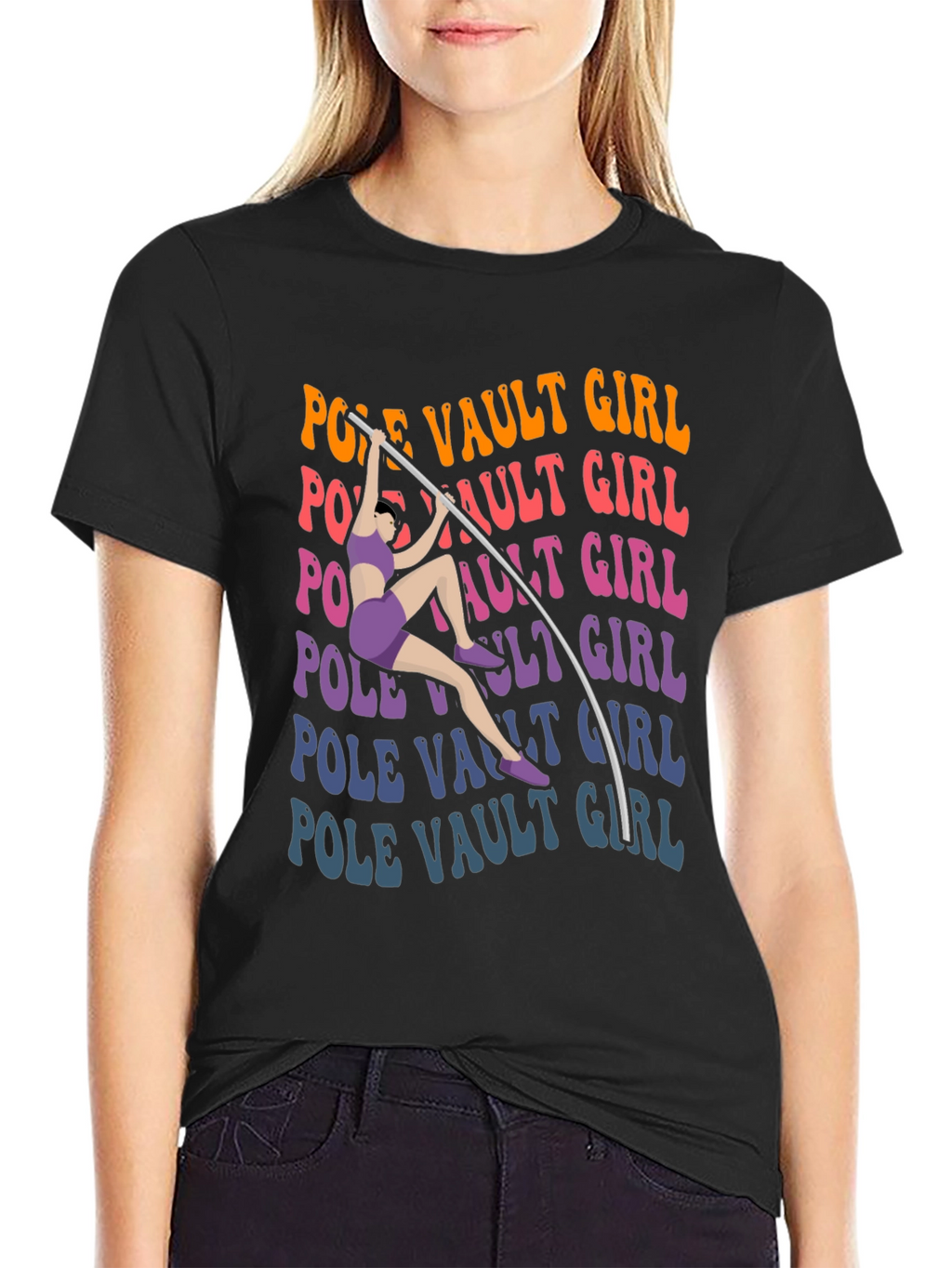 Pole Vault Girl T-Shirt Graphic Tee