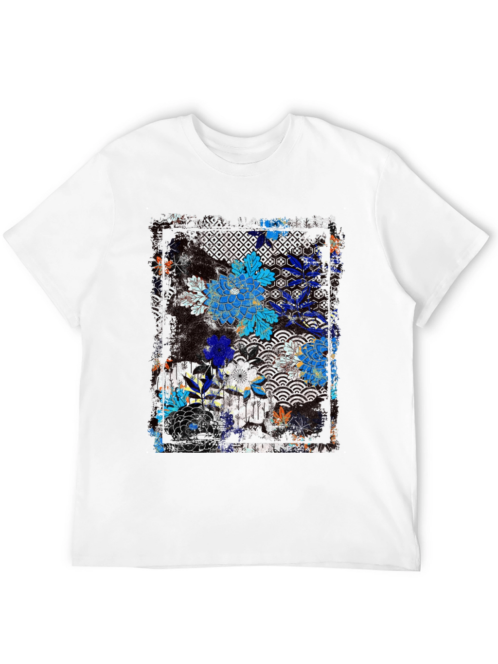 Floral Pattern T-Shirt - Japanese Design