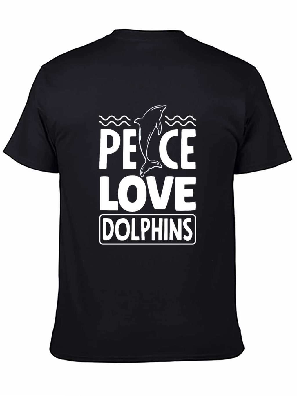 Peace Love Dolphins T-Shirt - Black
