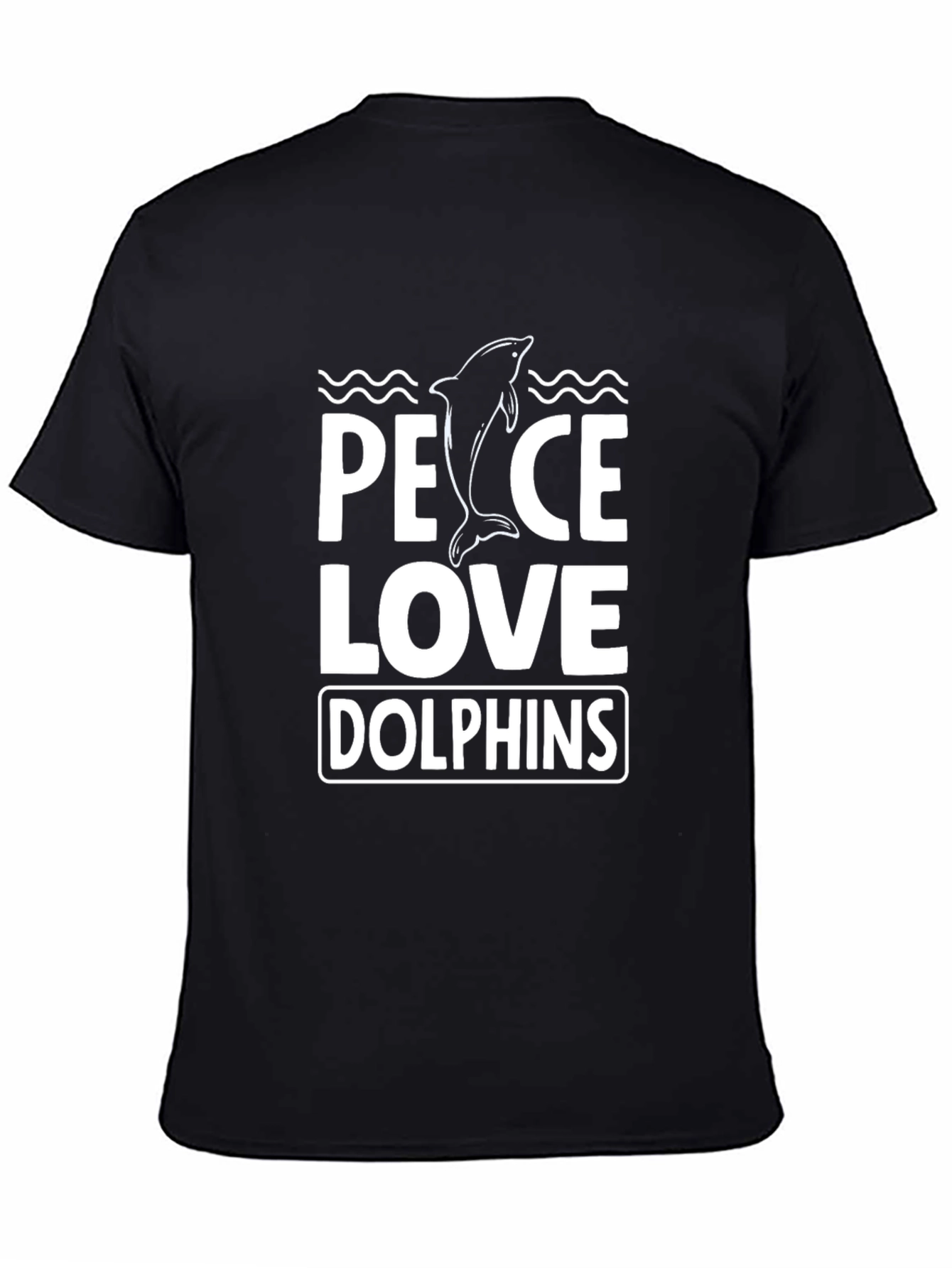 Peace Love Dolphins T-Shirt - Black