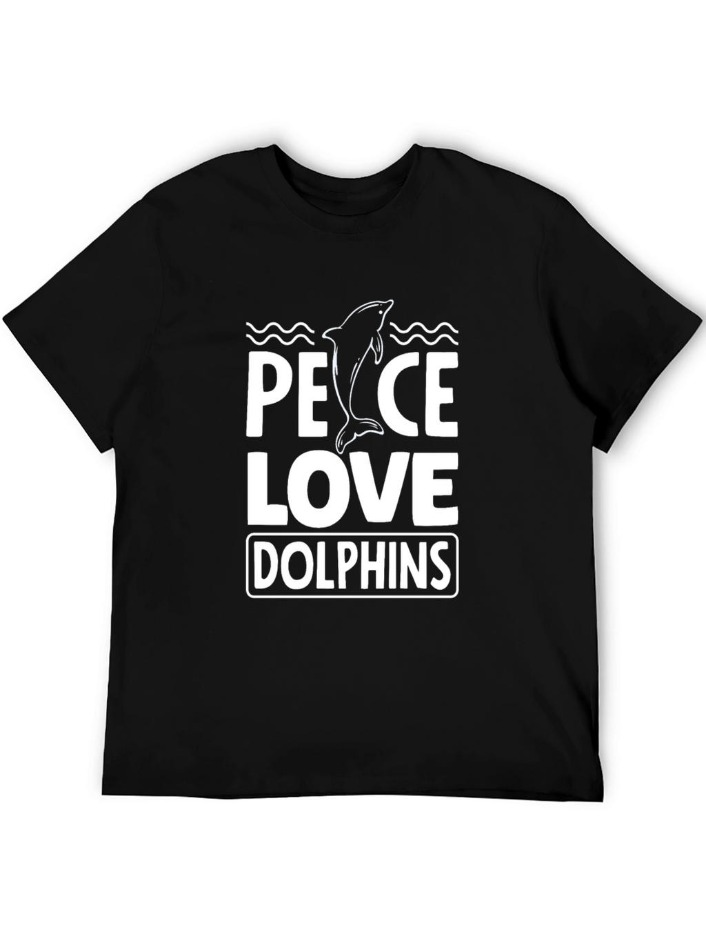 Peace Love Dolphins T-Shirt - Black