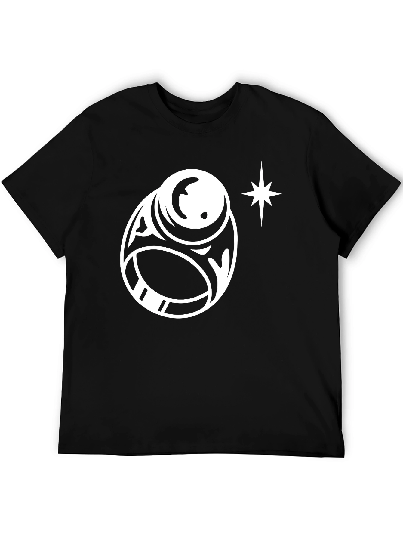 Ring & Star Graphic Tee - Modern Black T-Shirt