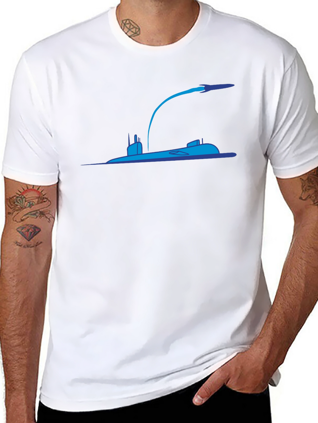 Submarine Rocket Black T-Shirt
