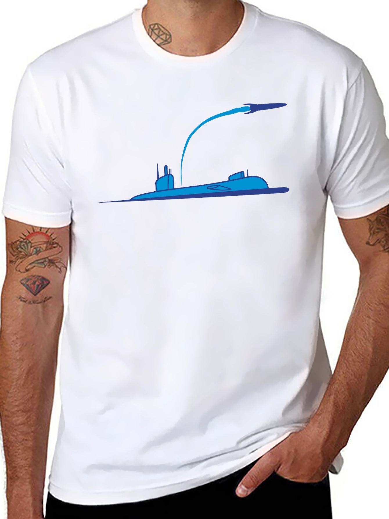Submarine Rocket Black T-Shirt