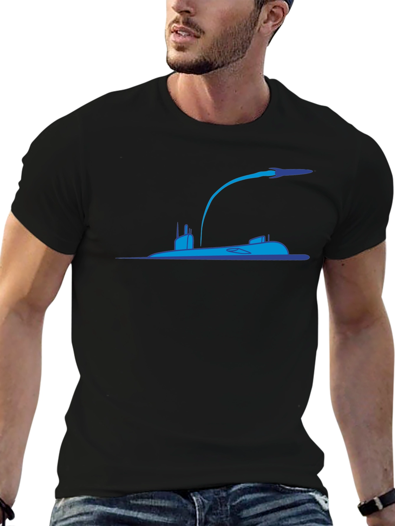 Submarine Rocket Black T-Shirt