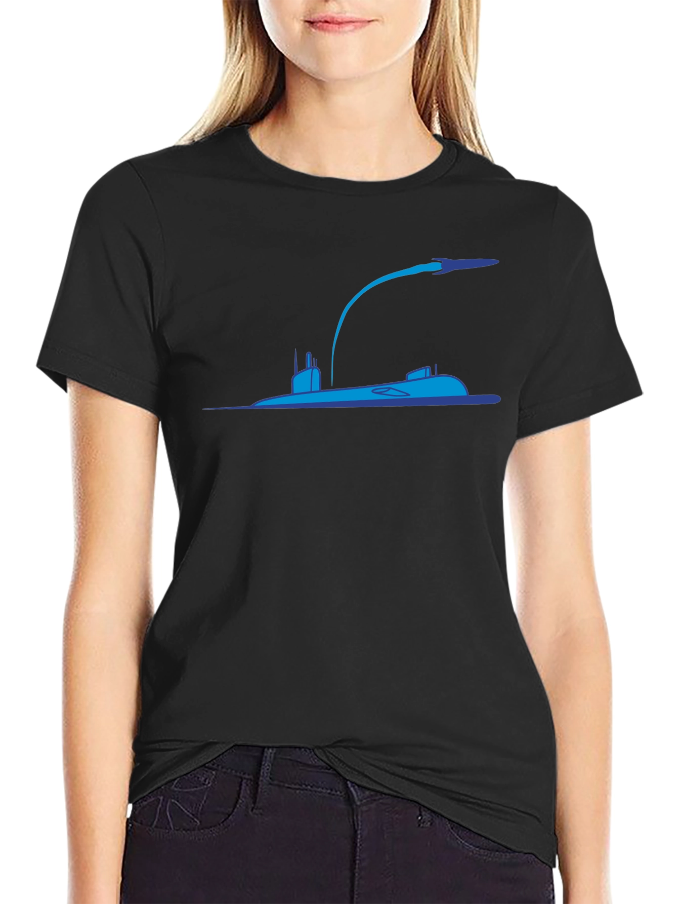 Submarine Rocket Black T-Shirt