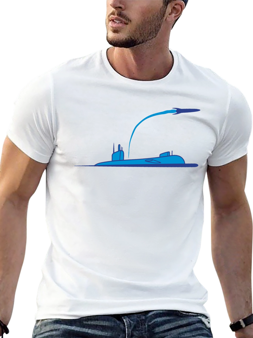 Submarine Rocket Black T-Shirt