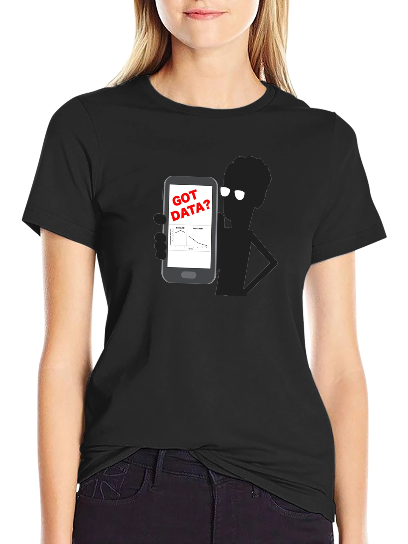 Got Data? Black Graphic Tee - Science Humor