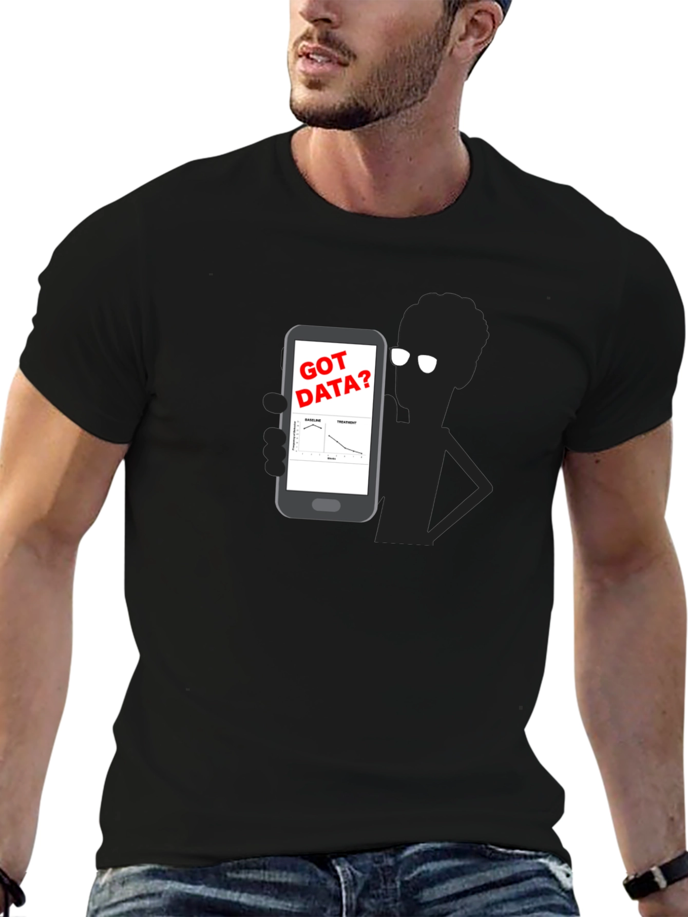 Got Data? Black Graphic Tee - Science Humor