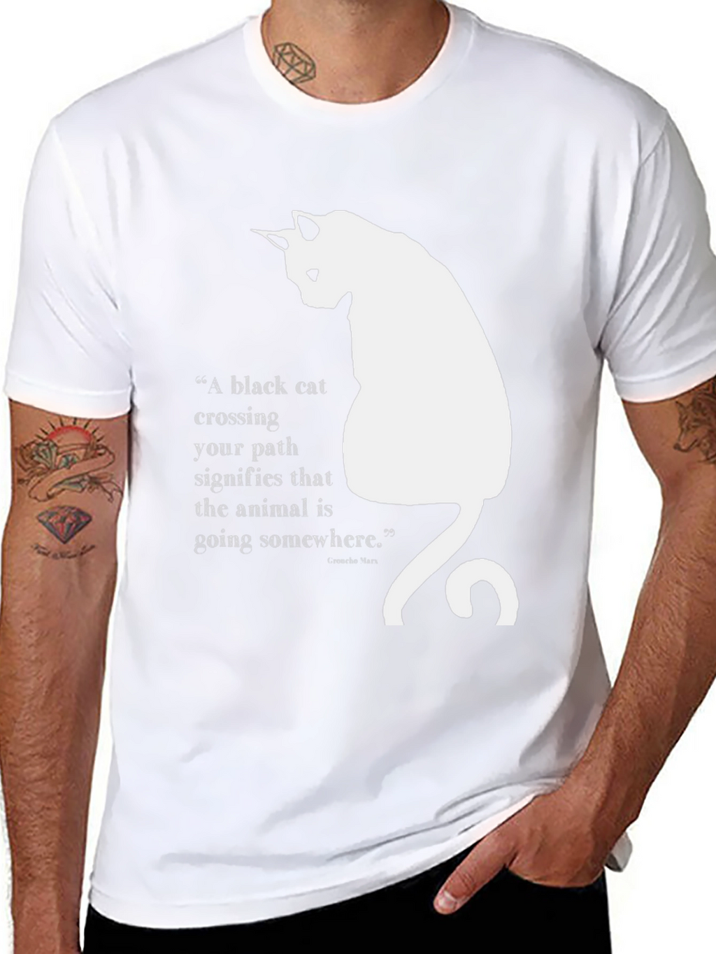 Black Cat Quote T-Shirt - Unisex Cotton Tee