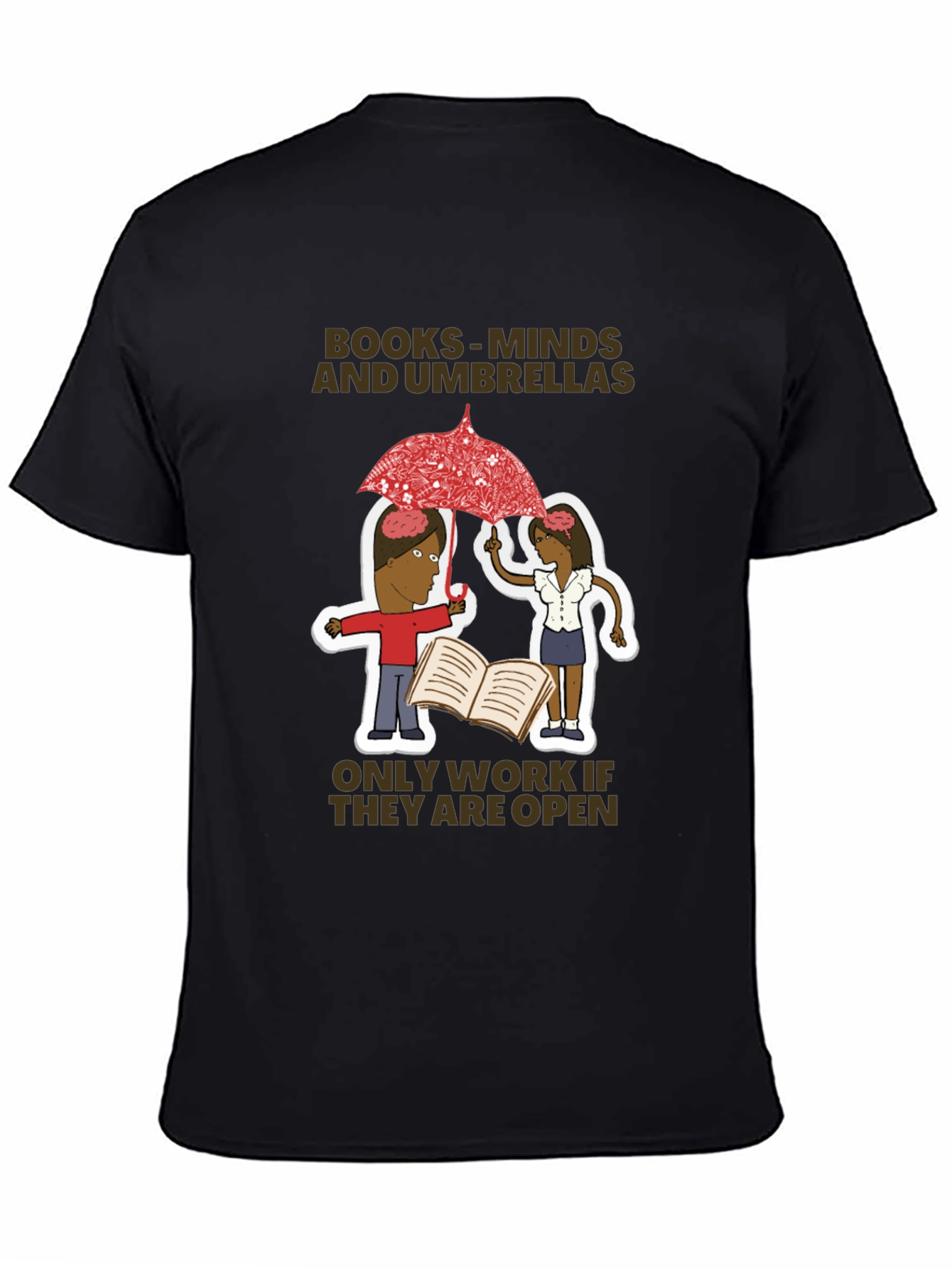 Books Minds and Umbrellas Graphic T-Shirt