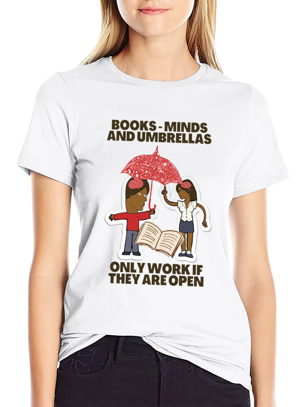 Books Minds and Umbrellas Graphic T-Shirt