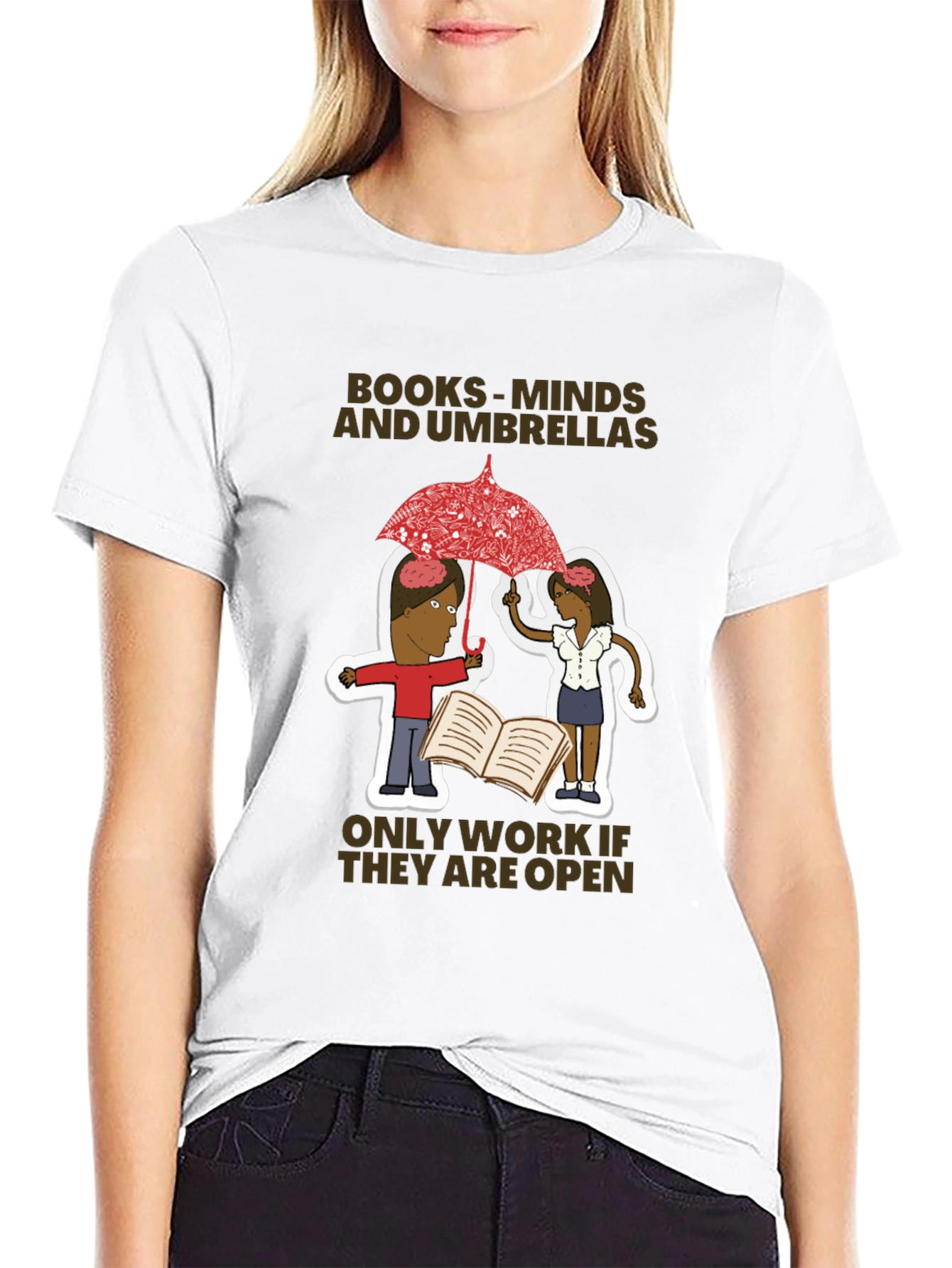 Books Minds and Umbrellas Graphic T-Shirt