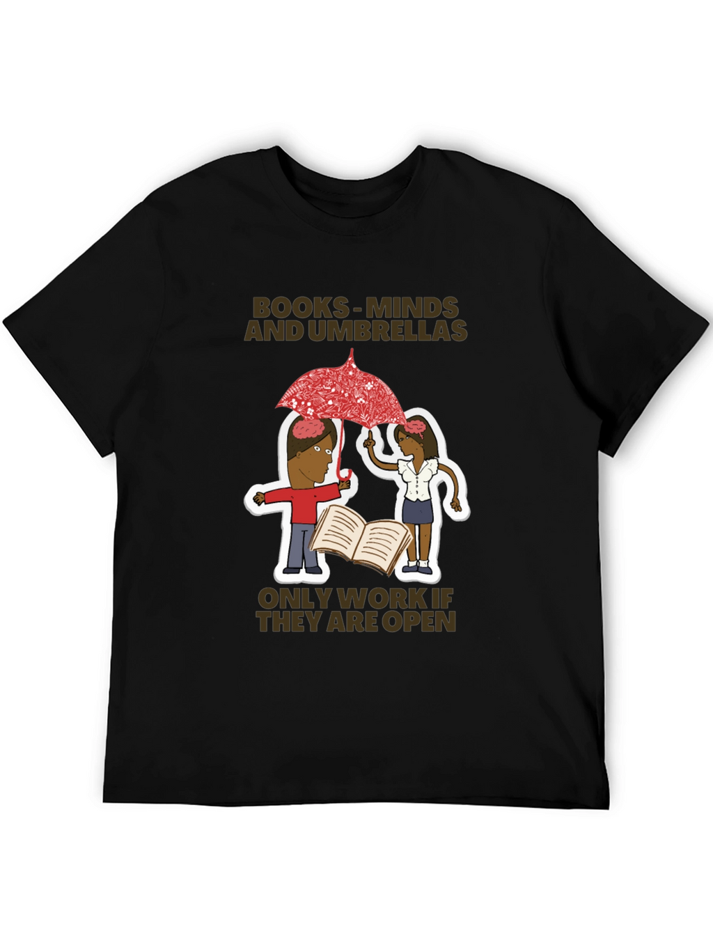 Books Minds and Umbrellas Graphic T-Shirt