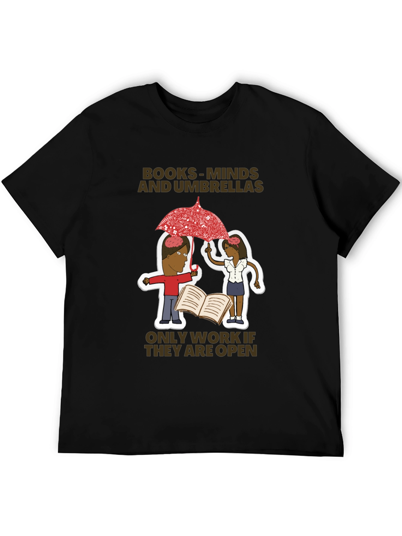 Books Minds and Umbrellas Graphic T-Shirt