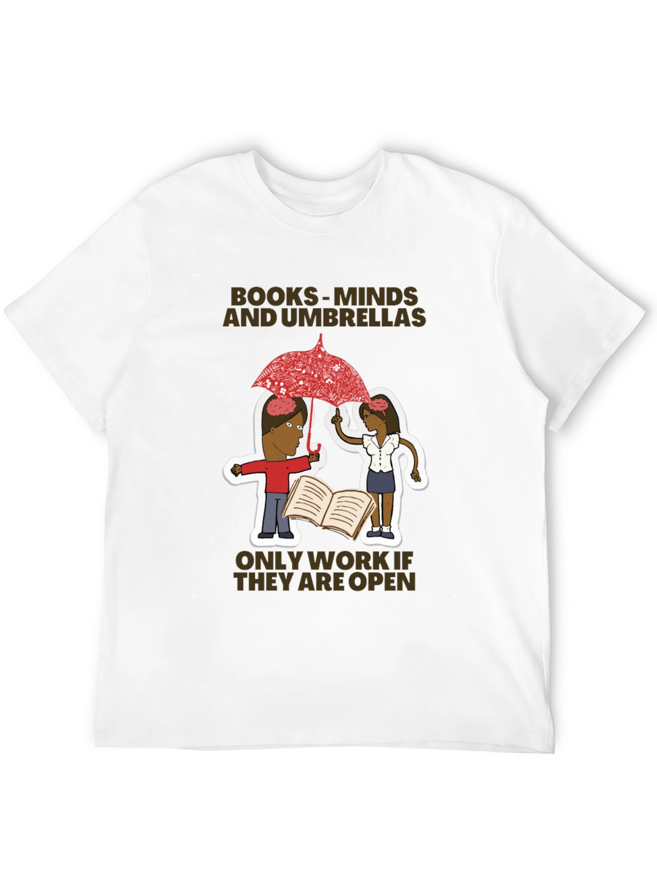 Books Minds and Umbrellas Graphic T-Shirt