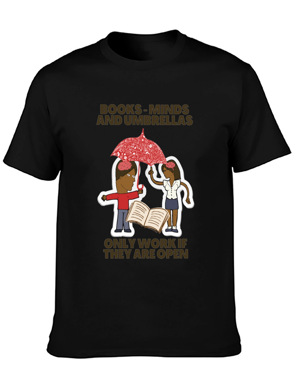 Books Minds and Umbrellas Graphic T-Shirt