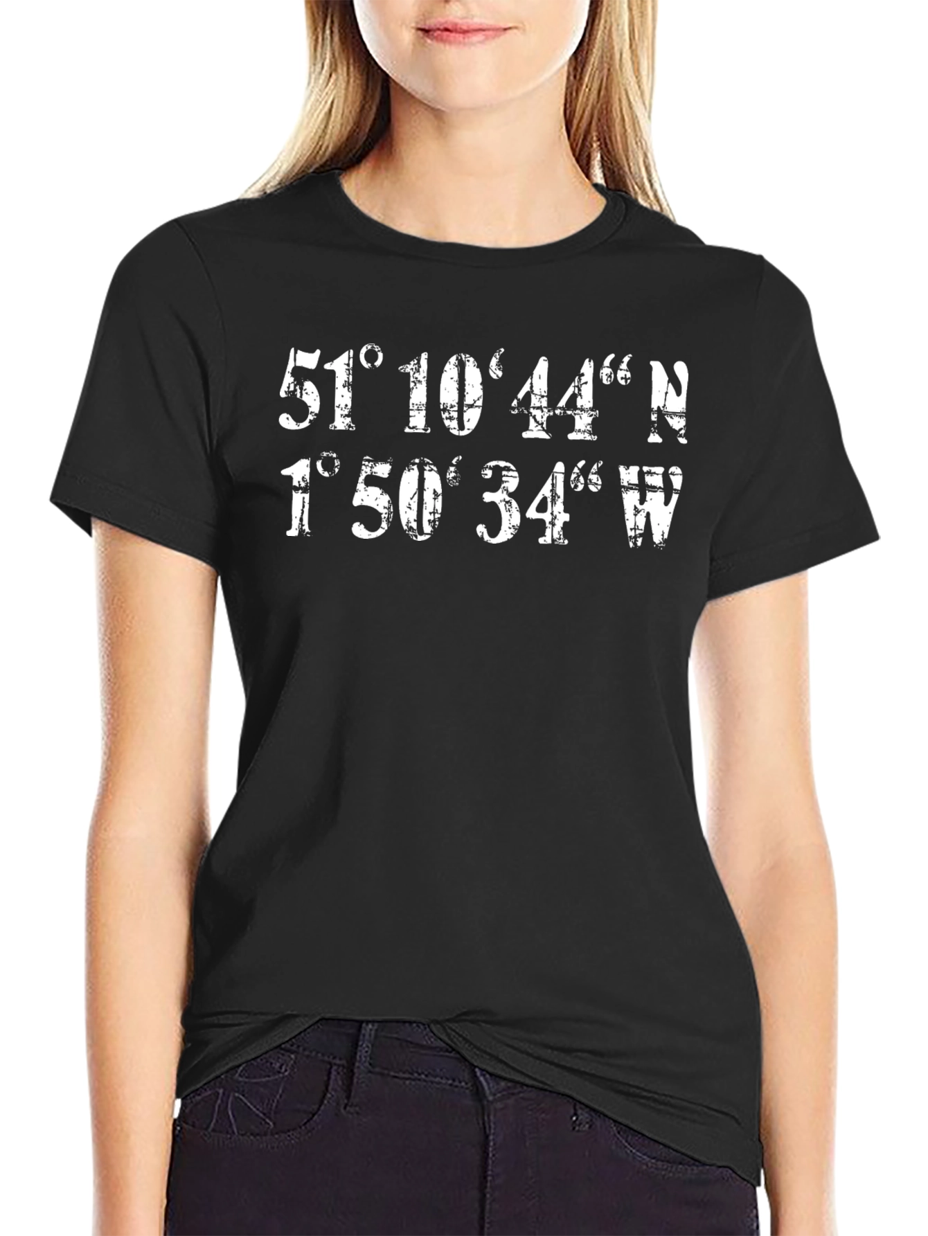 Coordinates Graphic Print Black T-Shirt