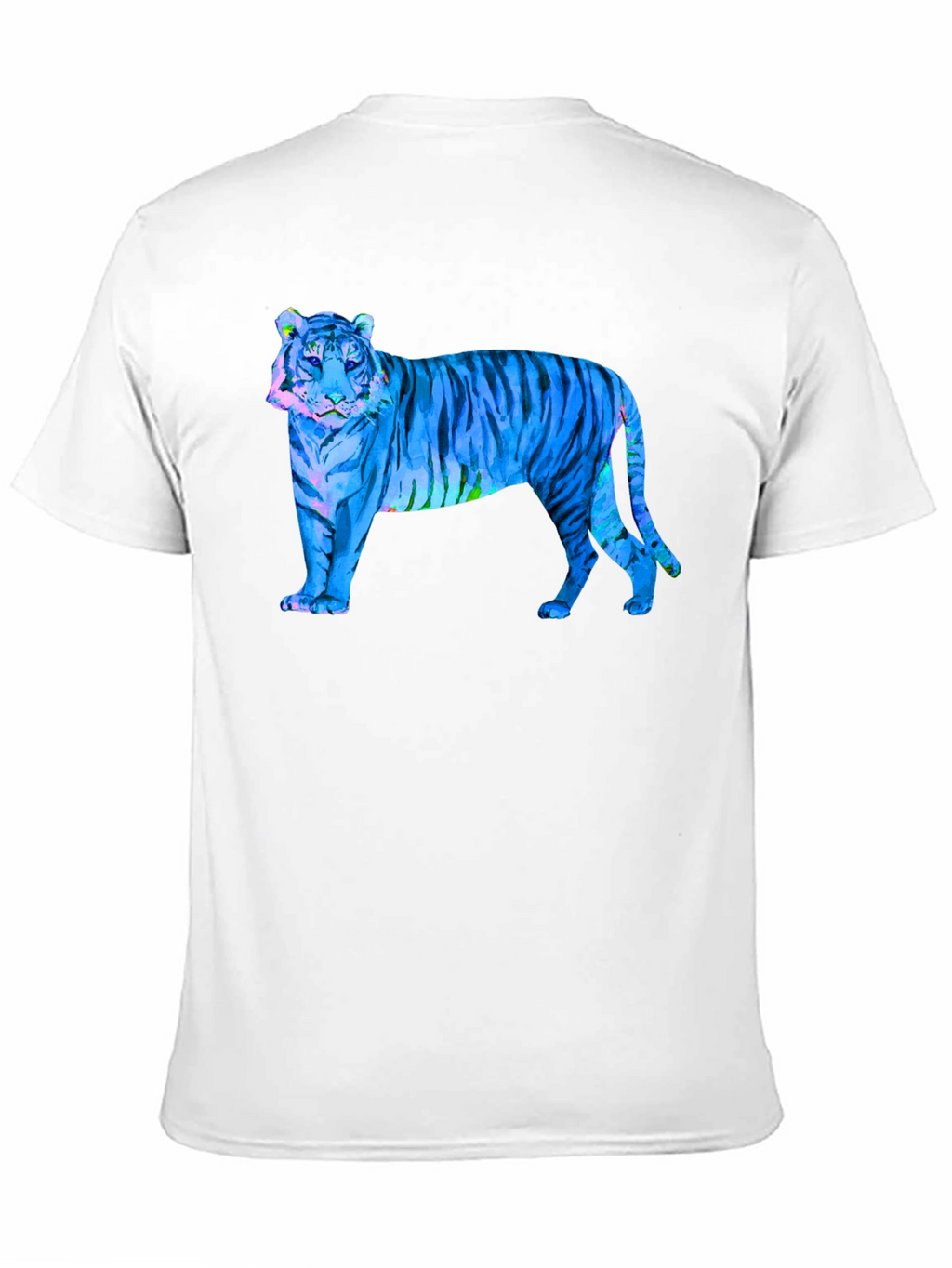 Blue Tiger Graphic Black T-Shirt - Wild Style
