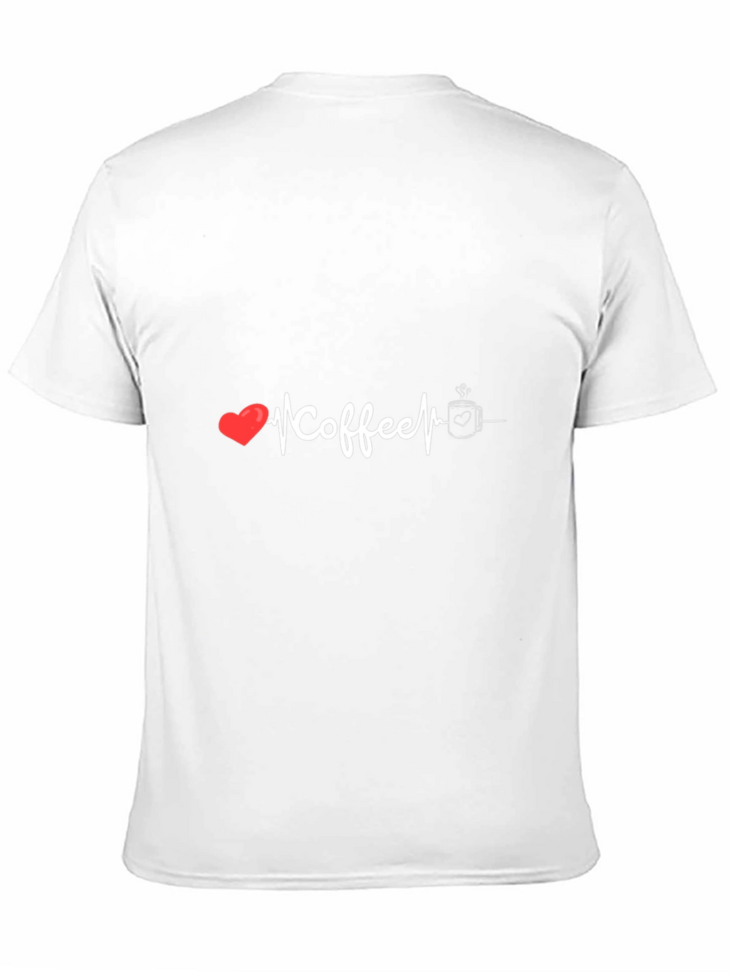 Coffee Heartbeat Graphic Tee - Black Cotton T-Shirt