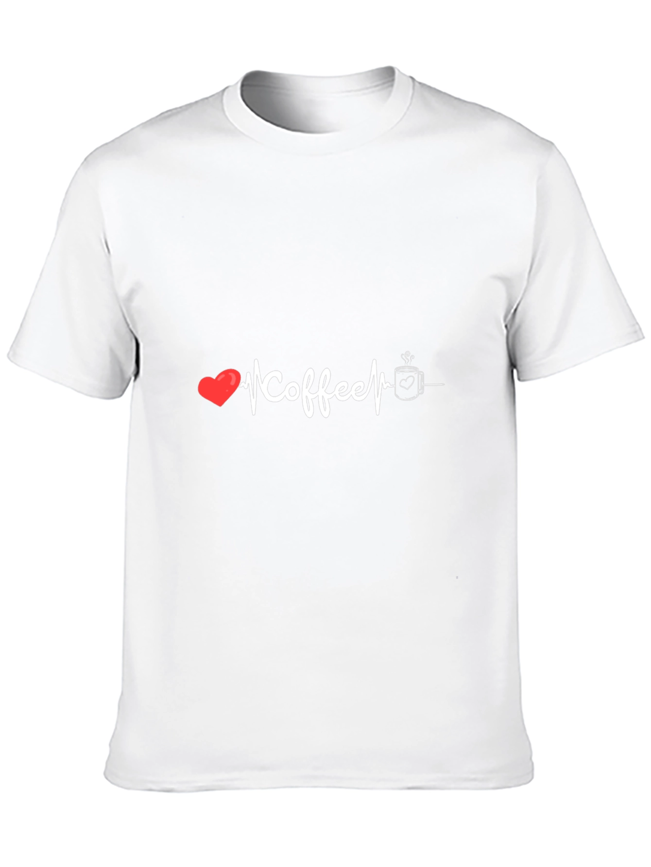 Coffee Heartbeat Graphic Tee - Black Cotton T-Shirt
