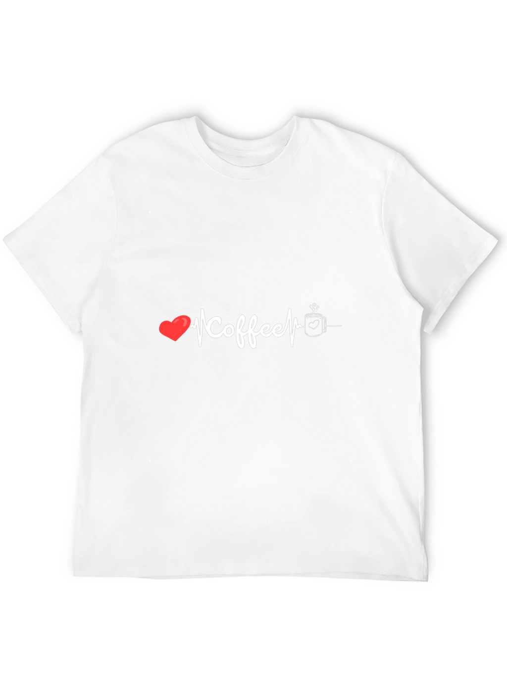 Coffee Heartbeat Graphic Tee - Black Cotton T-Shirt