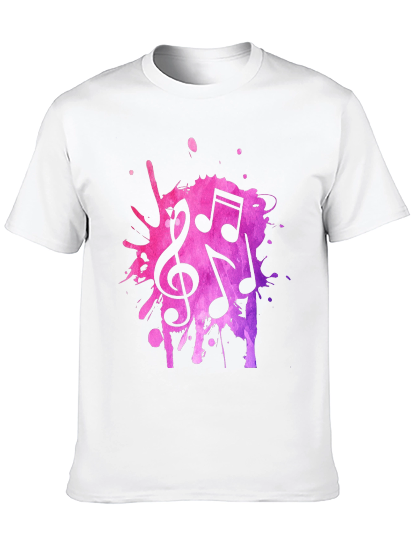 Musical Note Splash Black T-Shirt