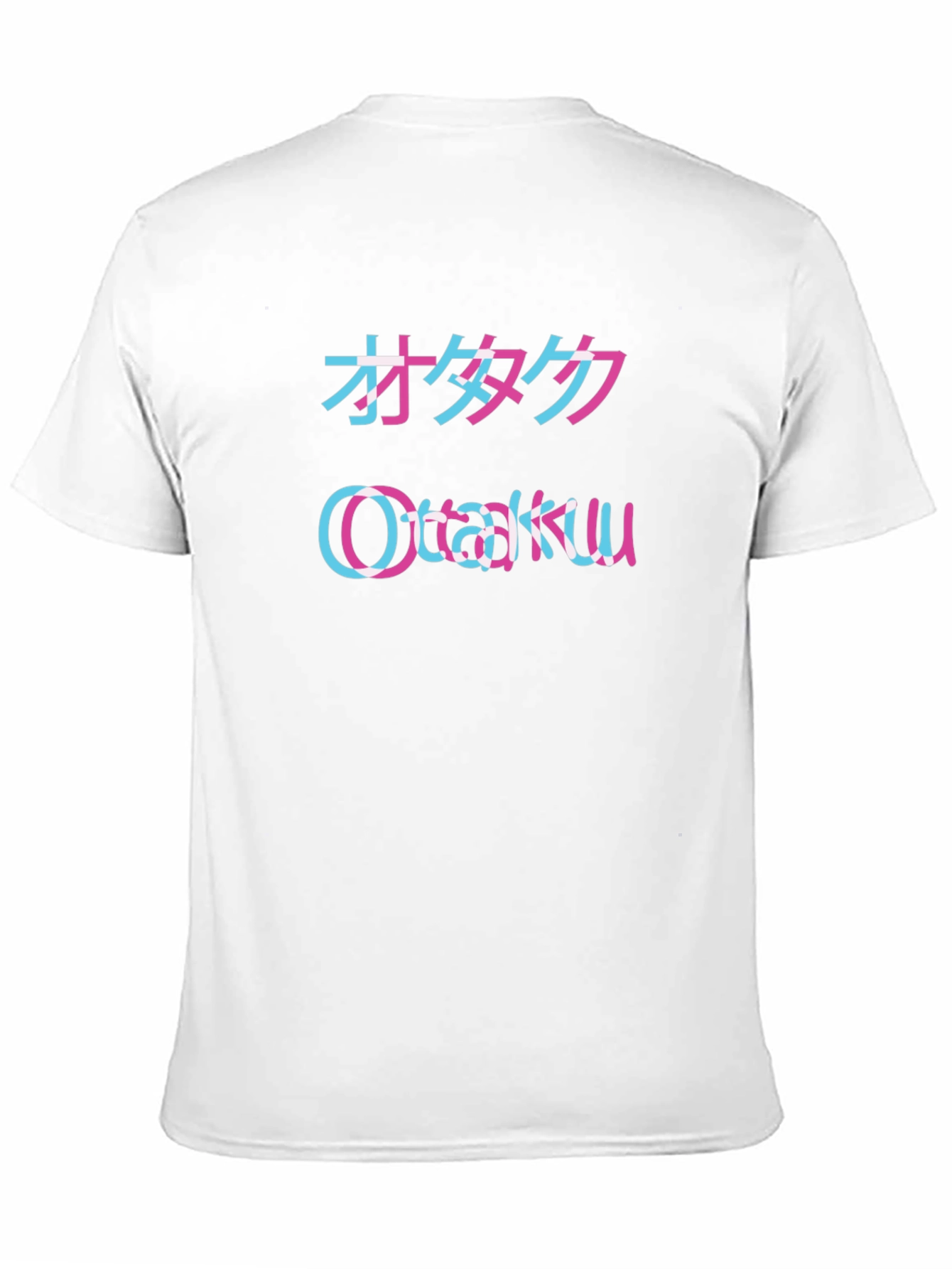 Otaku Glitch Style Black T-Shirt