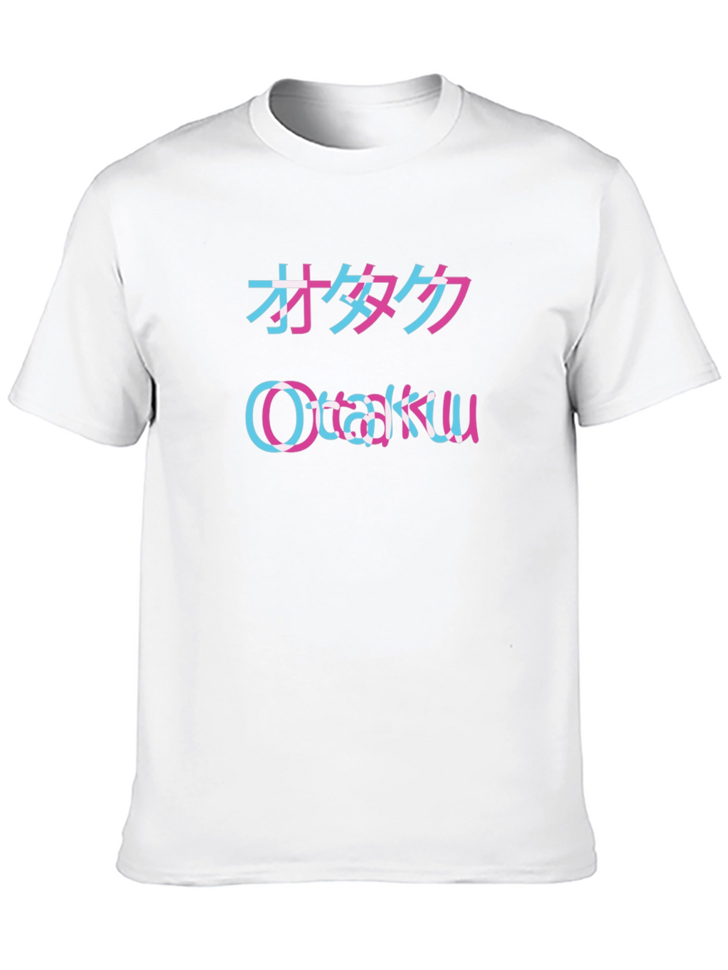 Otaku Glitch Style Black T-Shirt