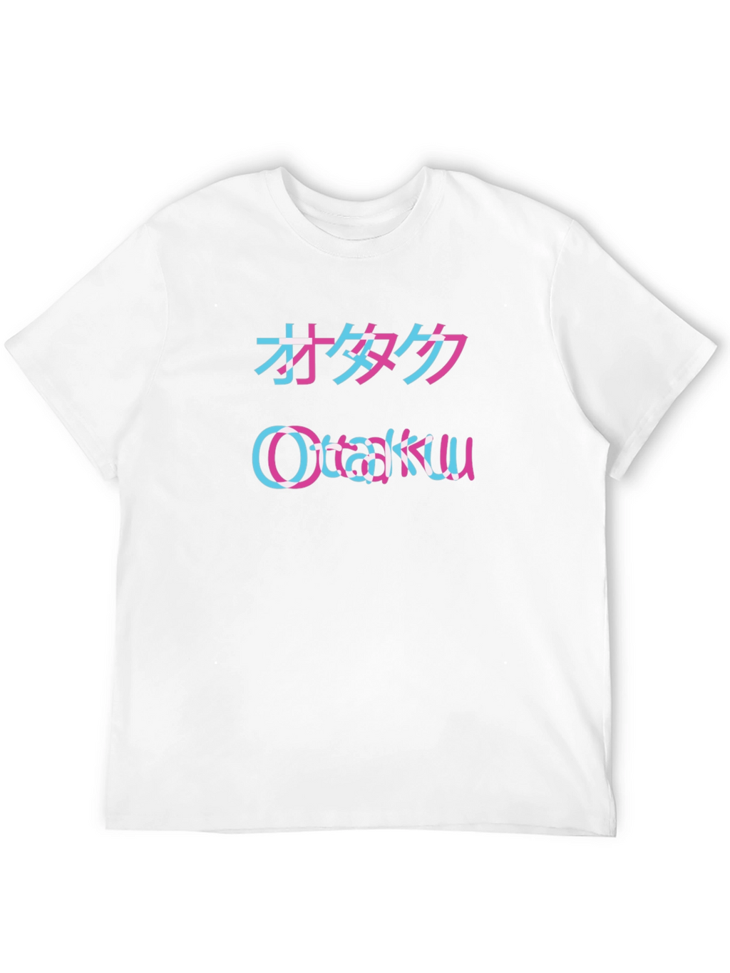 Otaku Glitch Style Black T-Shirt